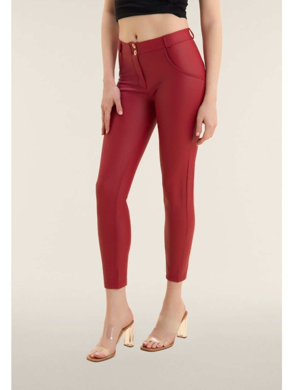Freddy WR.UP. XXS 0 red vegan leather super skinny regular waist pull on pants